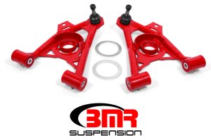 Ford Mustang Control Arms - Lower - BMR Suspension - Non-Adj. A-Arms (Poly) w/ Tall Ball Joint / Spring Pocket - Red - `94-`04